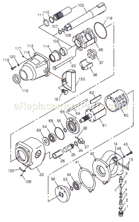 Page A Diagram and Parts List for CP797TL6 T023165 Chicago Pneumatic Wrench